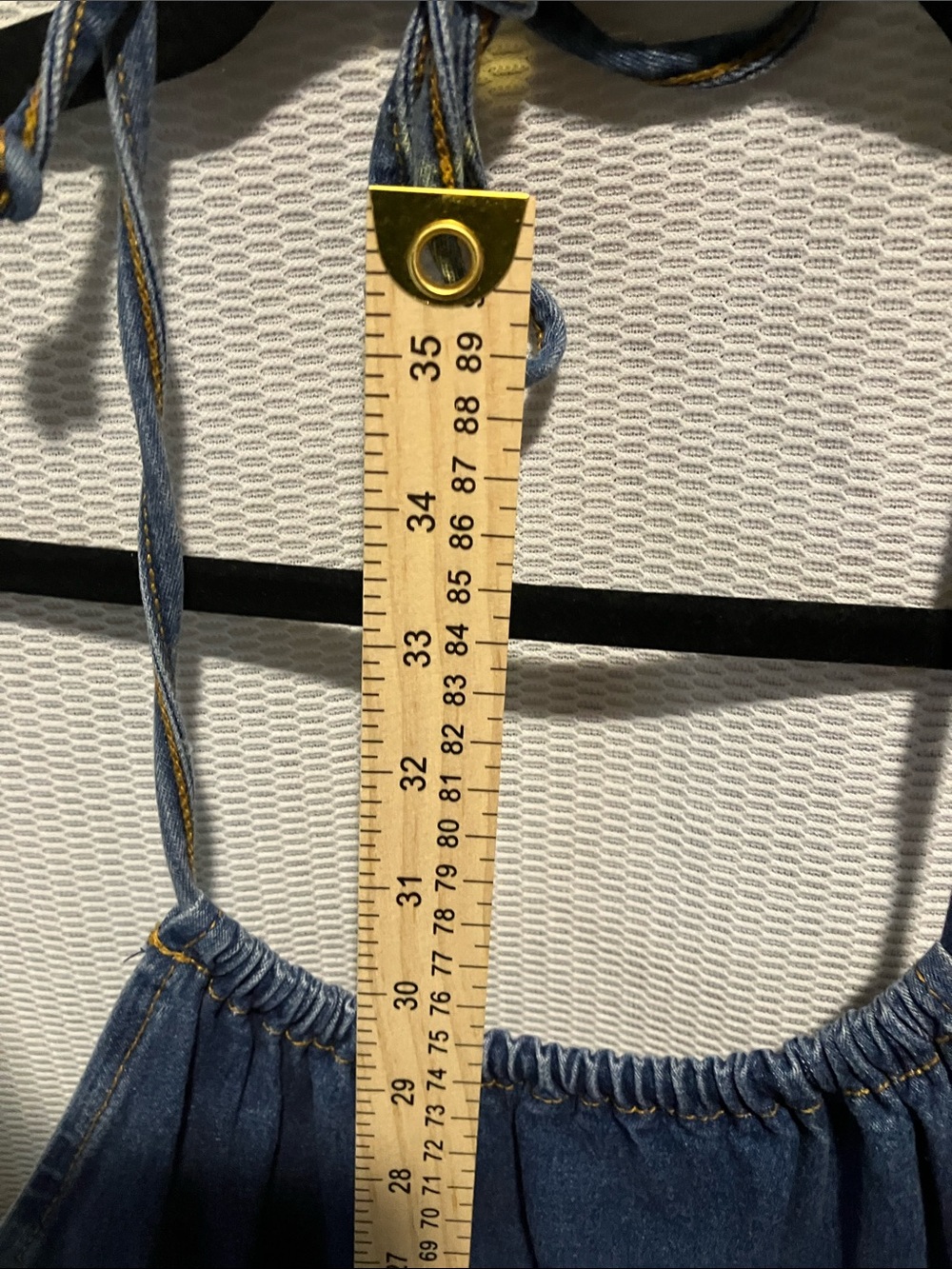 Strapless Denim Halter Mini Dress - Blue - Picture 5 of 8